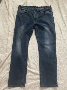 Izod Men's Straight Leg Jeans in Dark Blue Wash